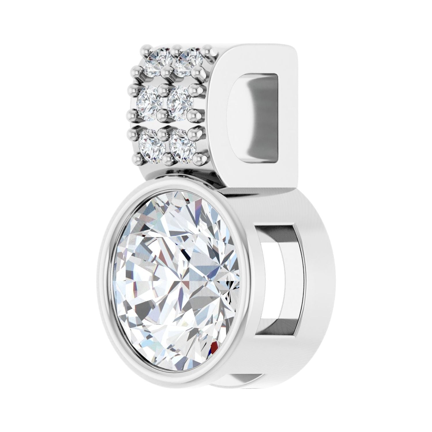 14k White Gold 3/4ct Lab-grown Diamond Pendant