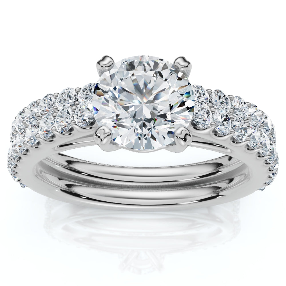 Certified 2 3/4ct Diamond Engagement Wedding Ring Set 14k Gold Lab Grown