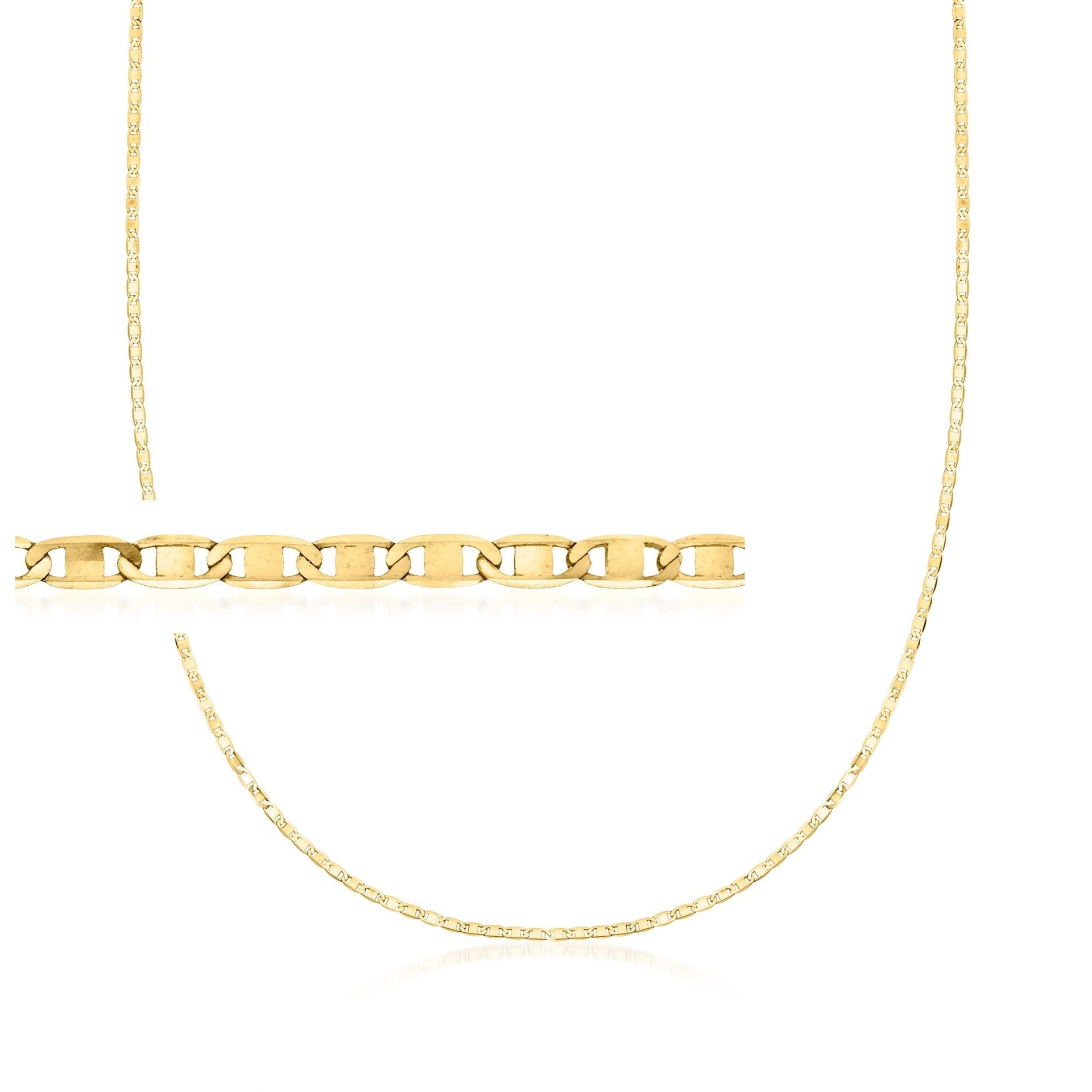 Canaria Fine Jewelry 1.75mm 10kt Yellow Gold Mariner-link Necklace