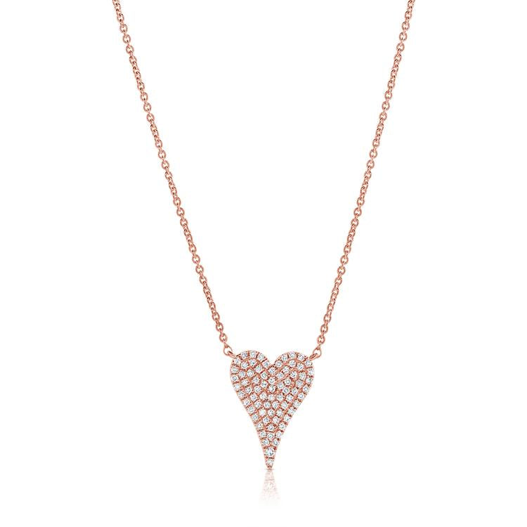 14k Gold & Diamond Heart Necklace