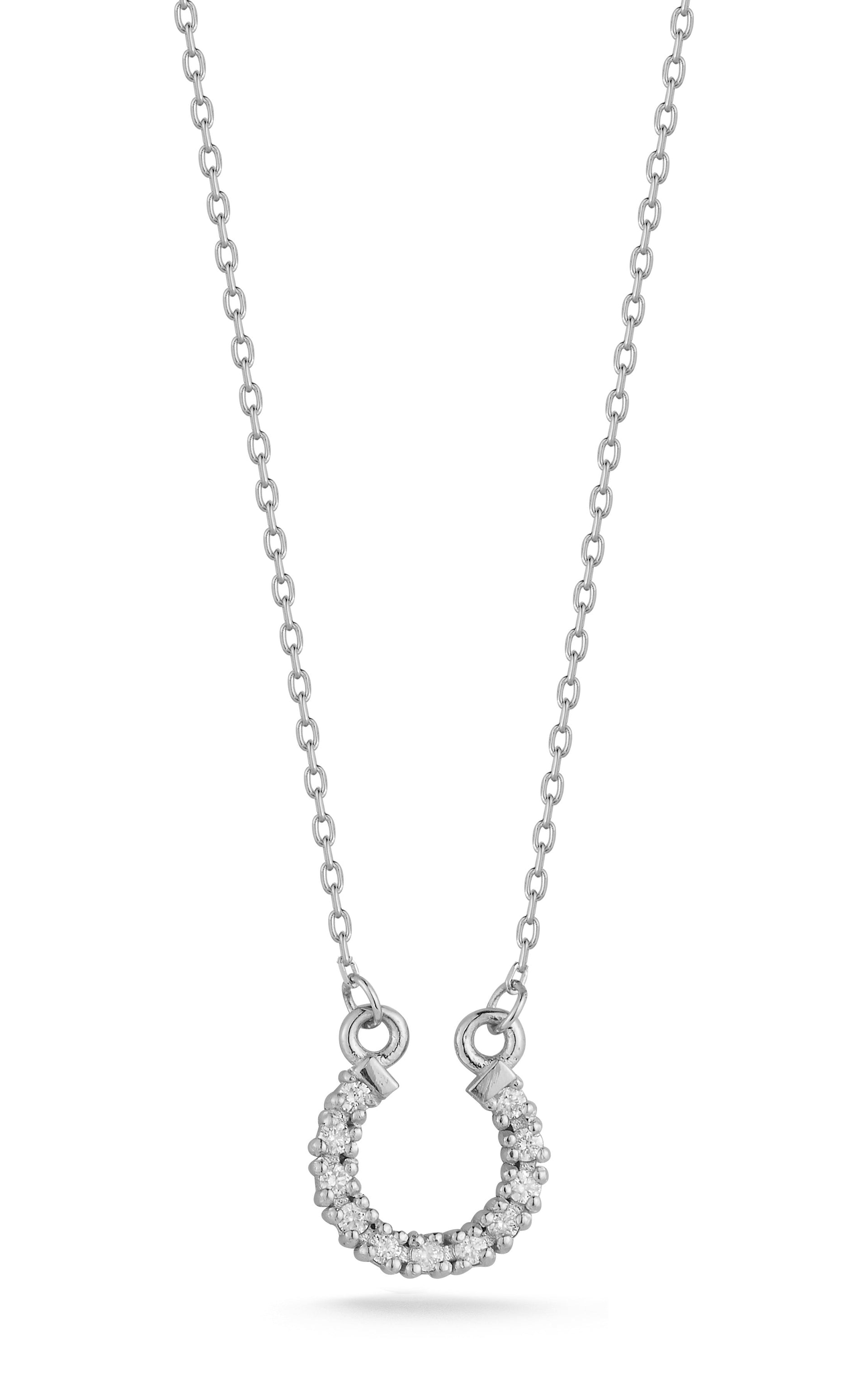 14K Gold & Diamond Horse Shoe Necklace