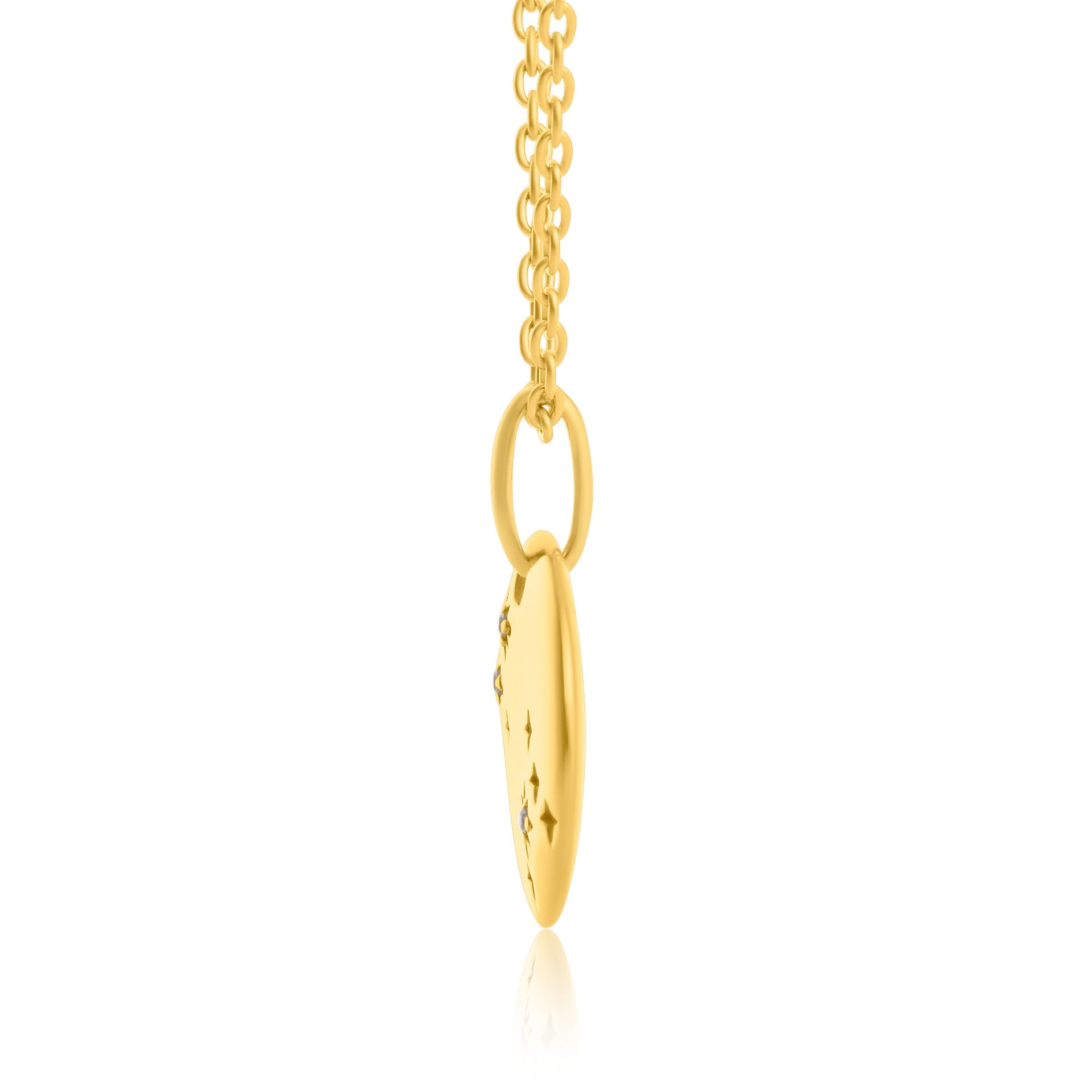 Vermeil Gemini Zodiac Pendant Necklace with White Sapphire Accents