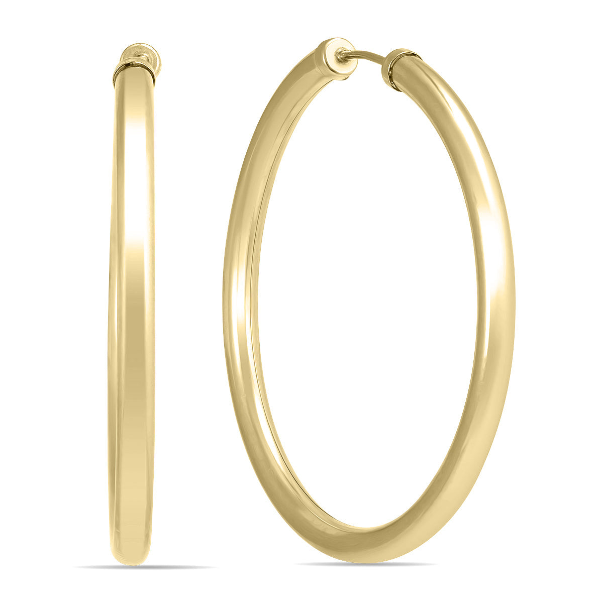 40Mm 14K Filled Endless Hoop Earrings 3Mm Gauge