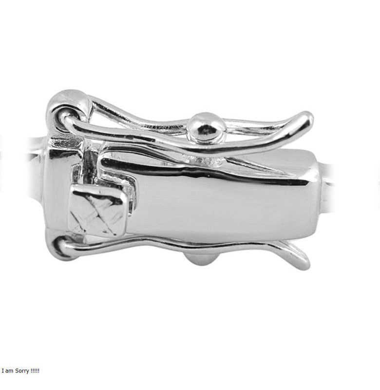 Sterling Silver White Gold Plated with Dazzling Clear Cubic Zirconia Tennis Bracelet