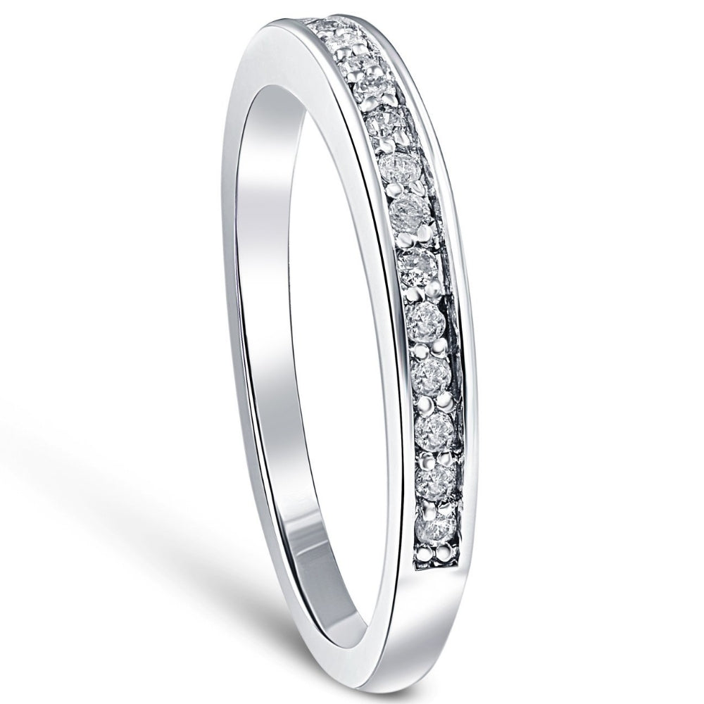 1/5ct Diamond Wedding 14K White Gold Anniversary Ring