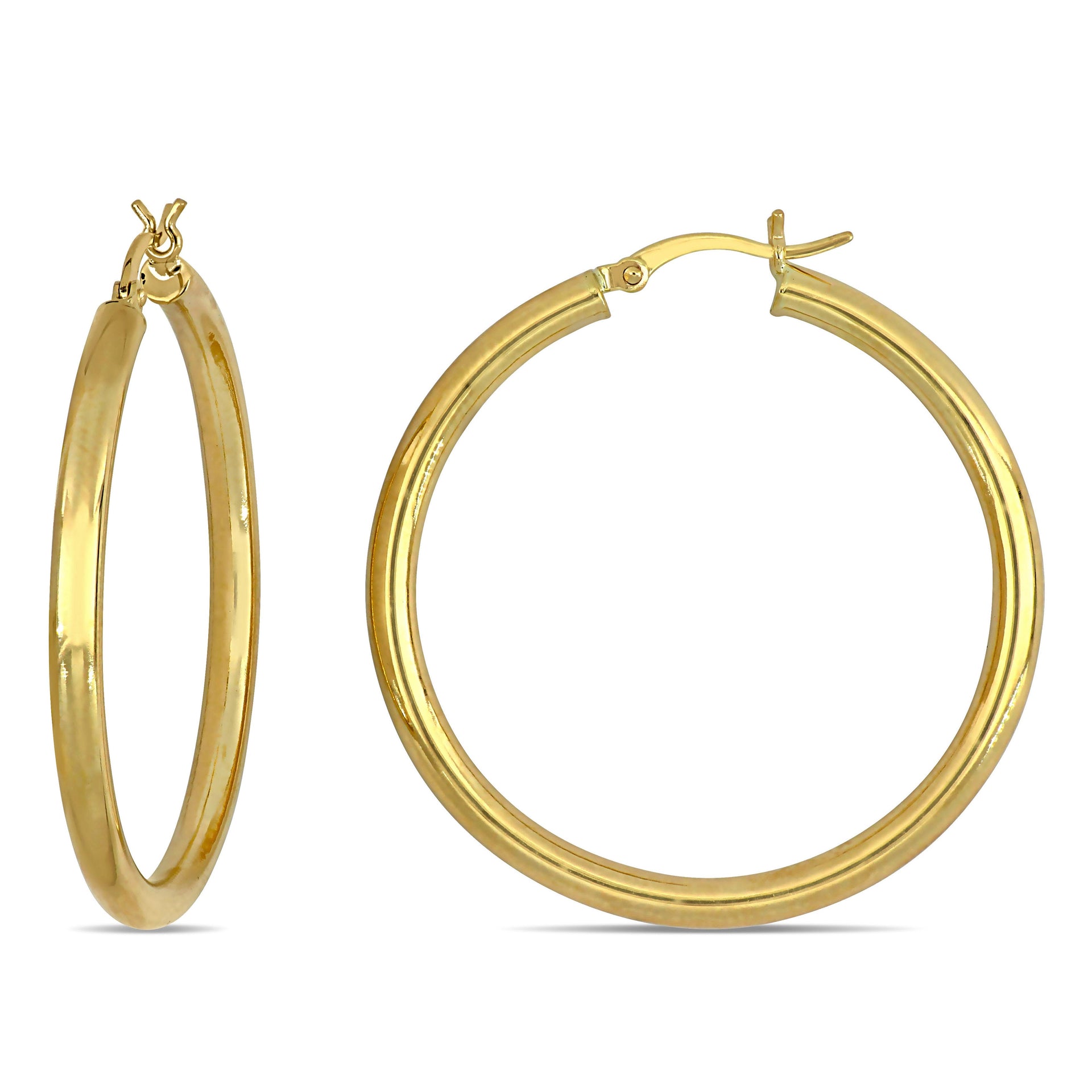 Mimi & Max 40mm Hoop Earrings in 10k Yellow Gold