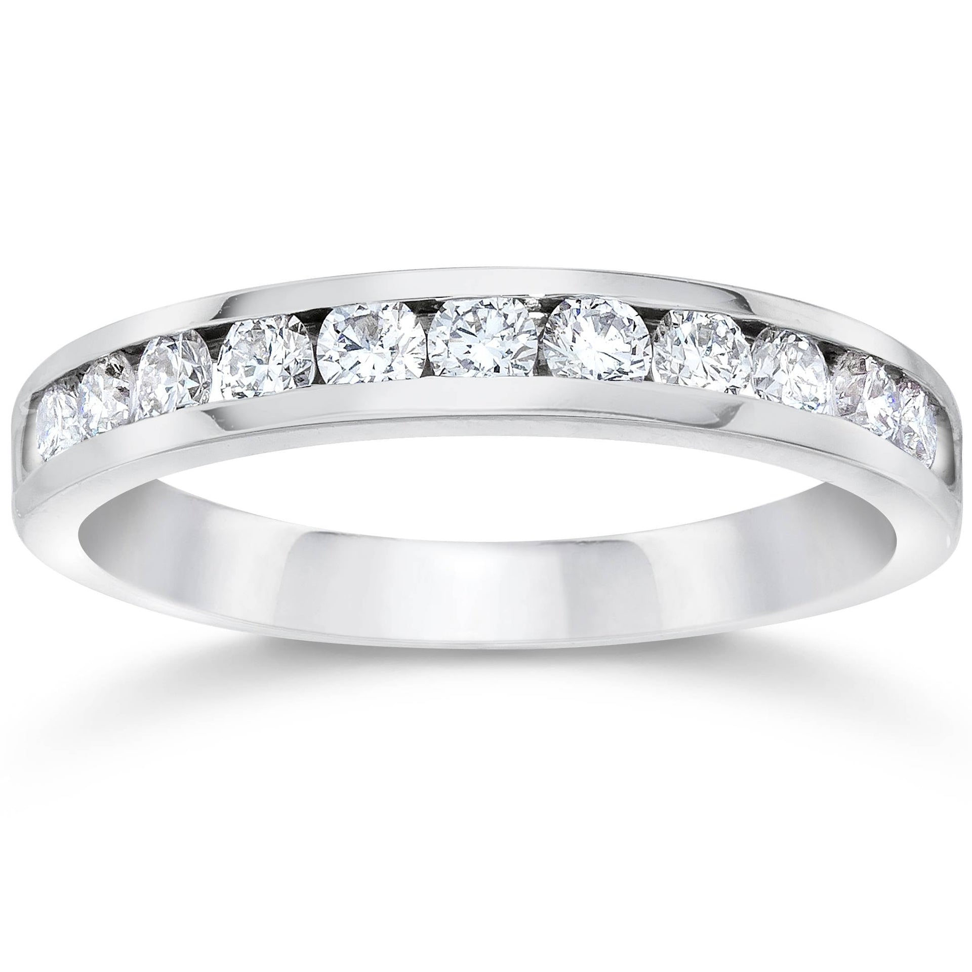 1/2 CT 14K White Gold Diamond Wedding Guard Ring Band