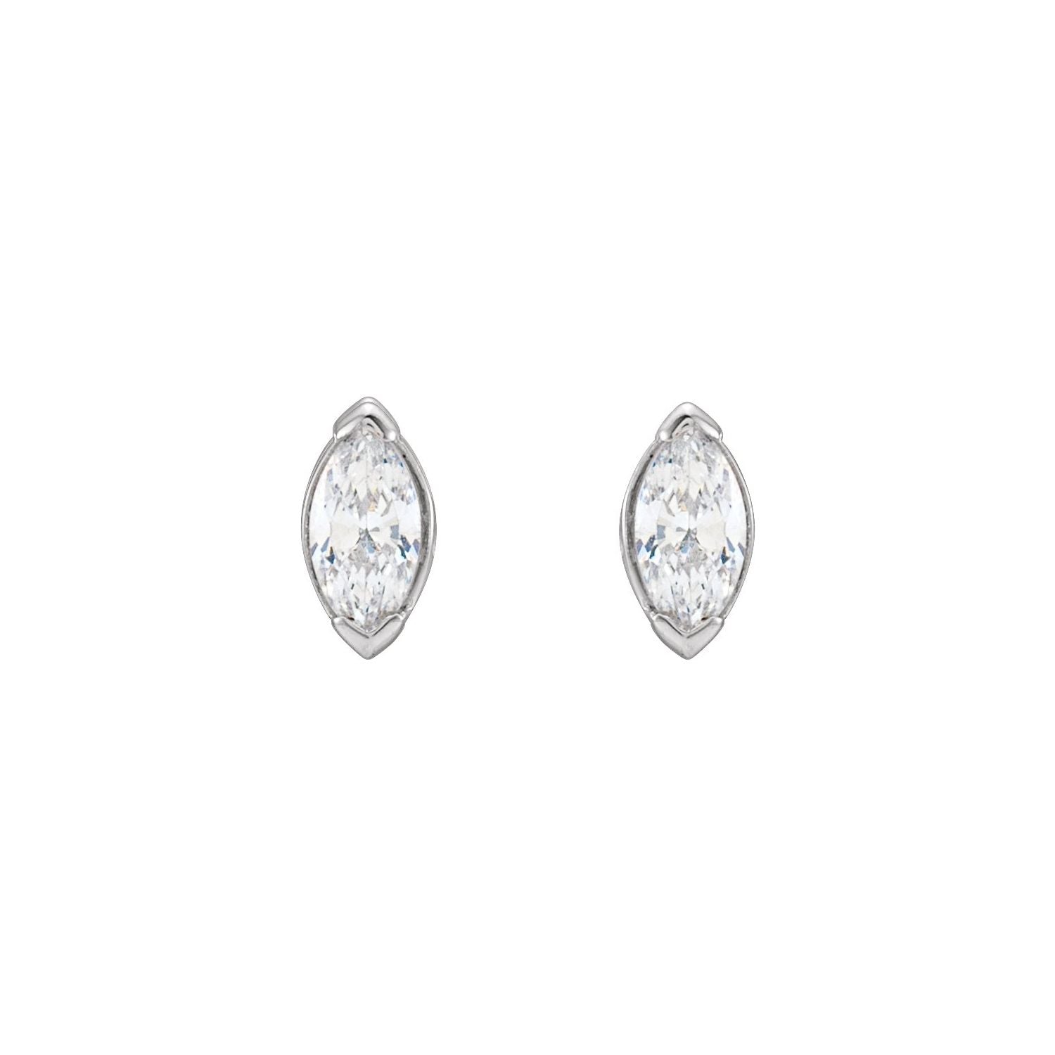 14K Gold 1/3ct Lab-grown Diamond Stud Earrings Clarity SI Color G-H