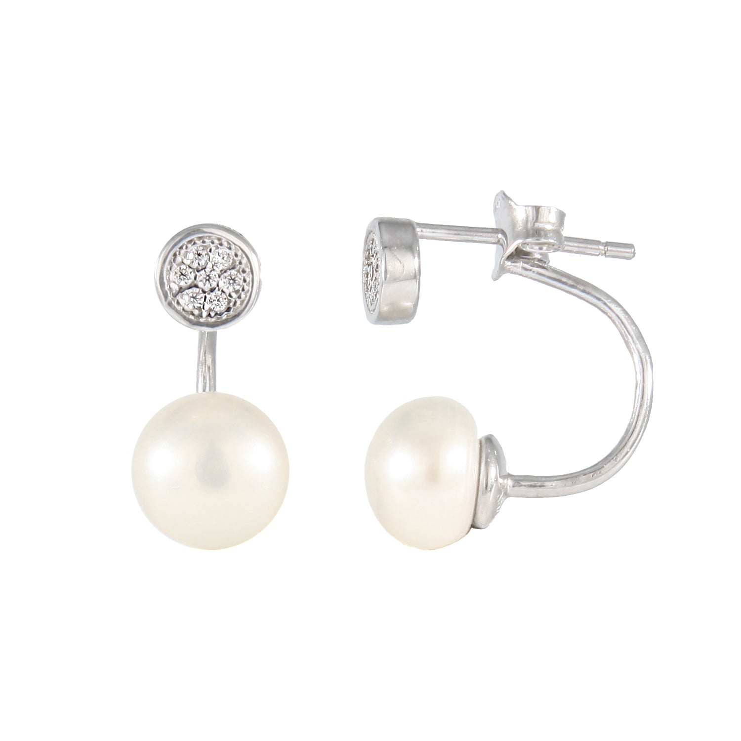 Sterling Silver 7-7.5mm Freshwater Pearl Earrings