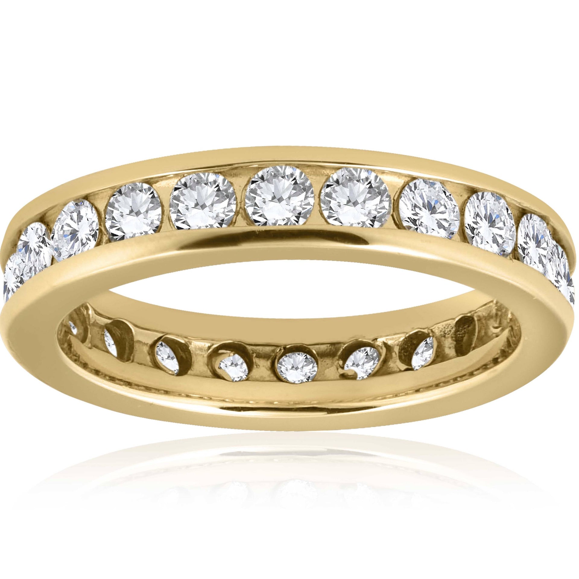 2 CT Channel Set Diamond Eternity Ring 14K Yellow Gold