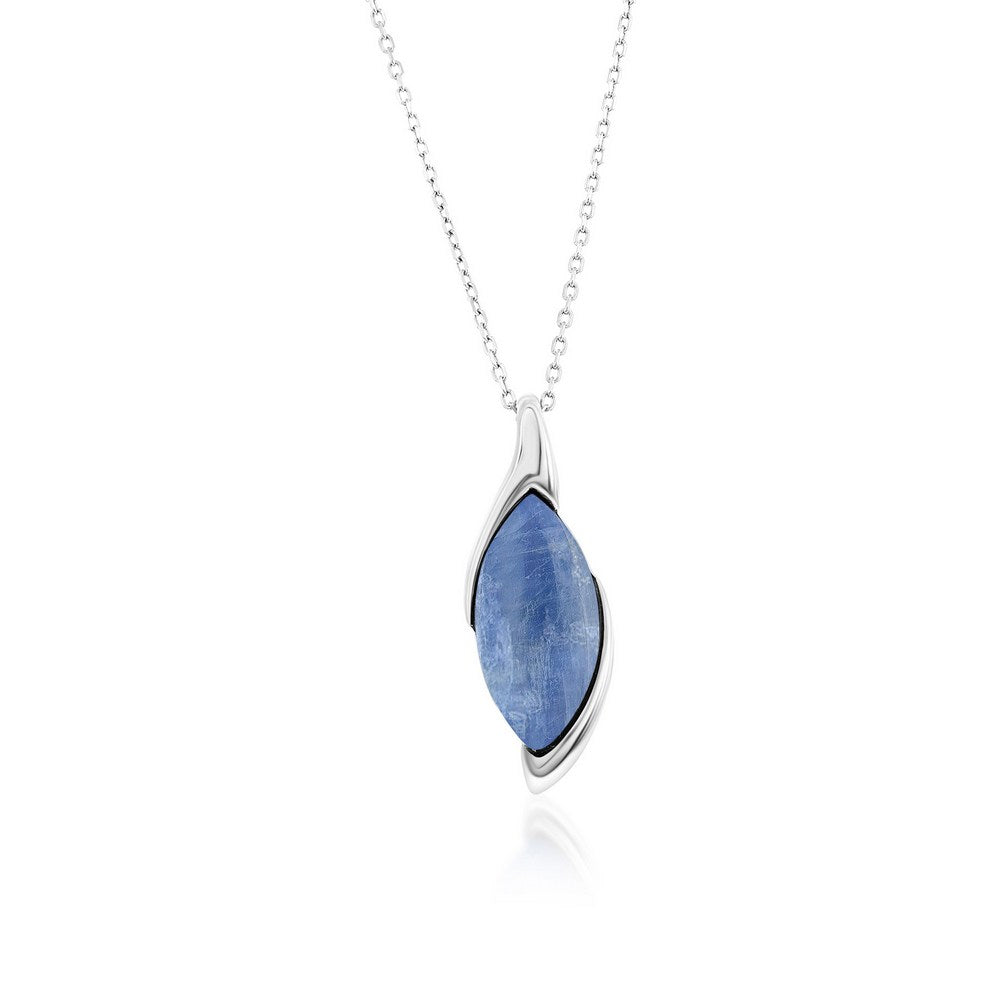 Sterling Silver Marquise Kyanite Pendant Necklace