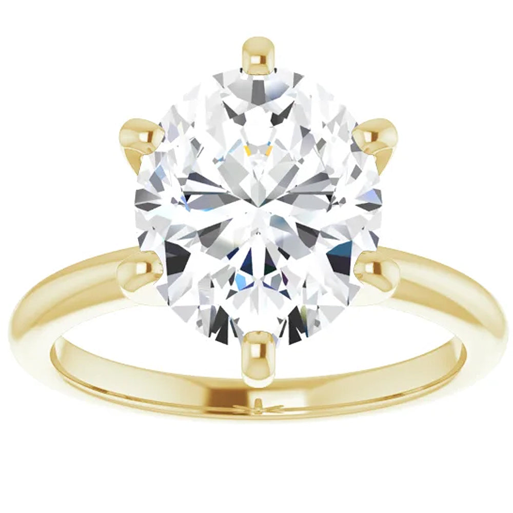 3 Ct Oval Moissanite Solitaire Engagement Ring 14k Yellow Gold