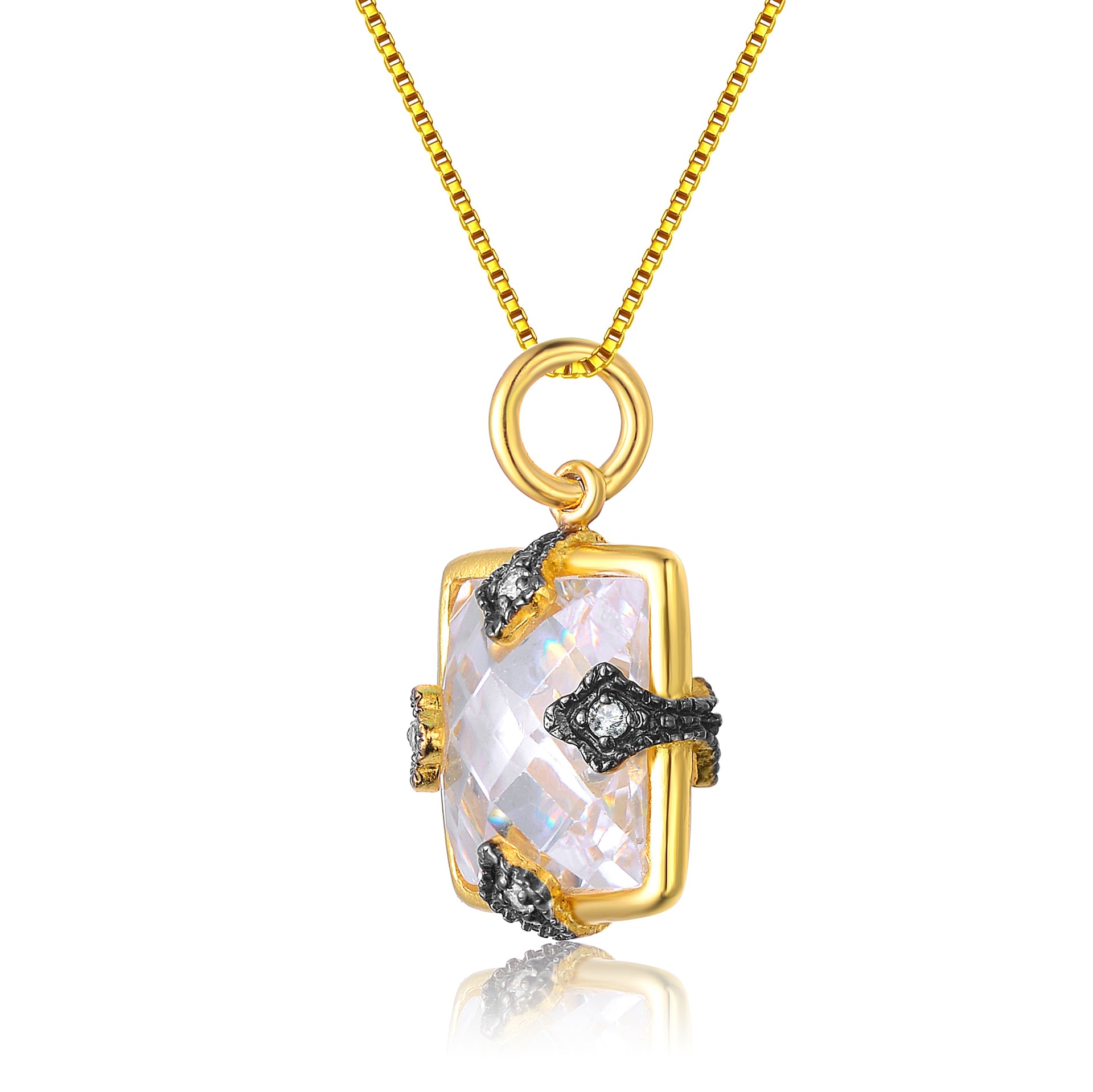 Gold Overlay Cubic Zirconia Fashionable Necklace