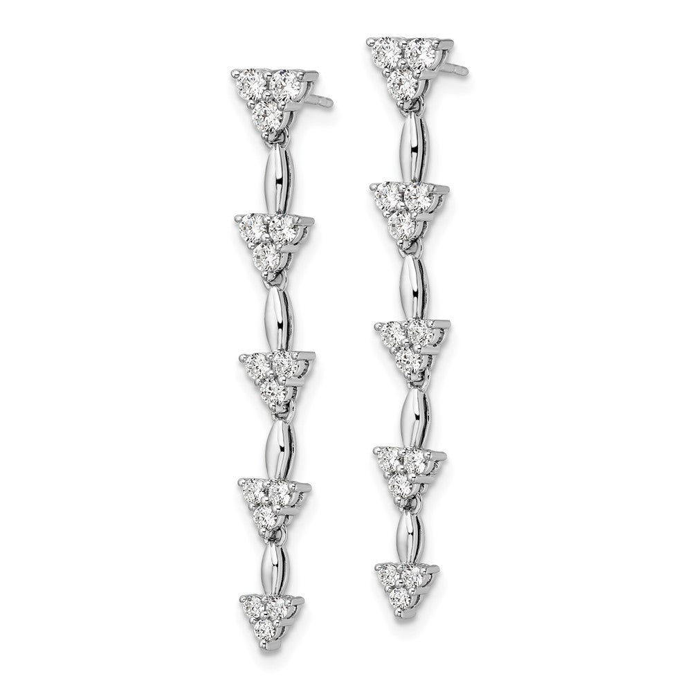 14K White Gold 1 CT Lab Grown Diamond Marquise Cluster Dangle Earrings VS Clarity G-H Color