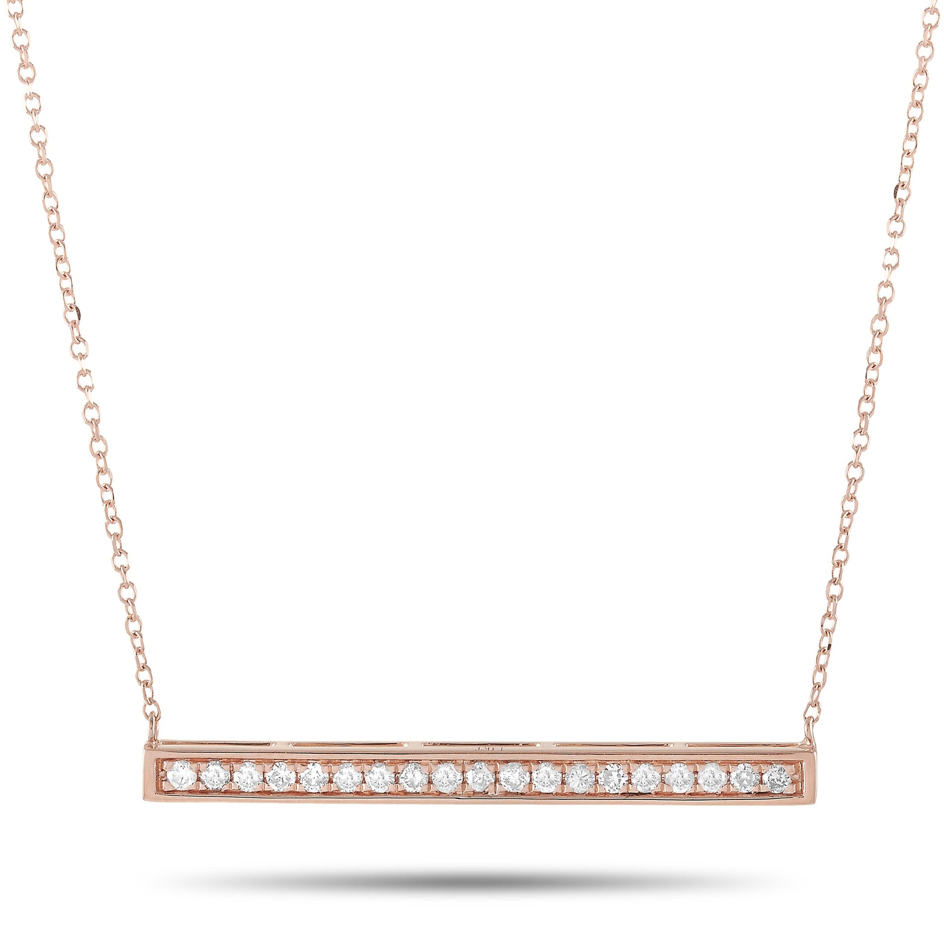 14K Rose Gold 0.25 ct Diamond Pendant Necklace