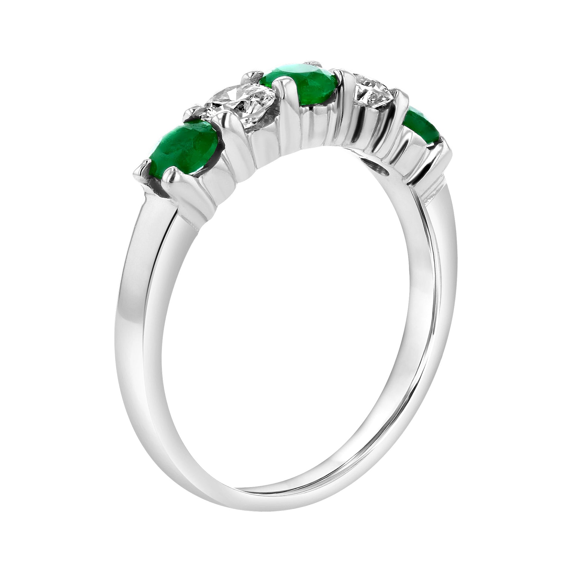1.11cttw Emerald and Diamond Band set in 14k Gold