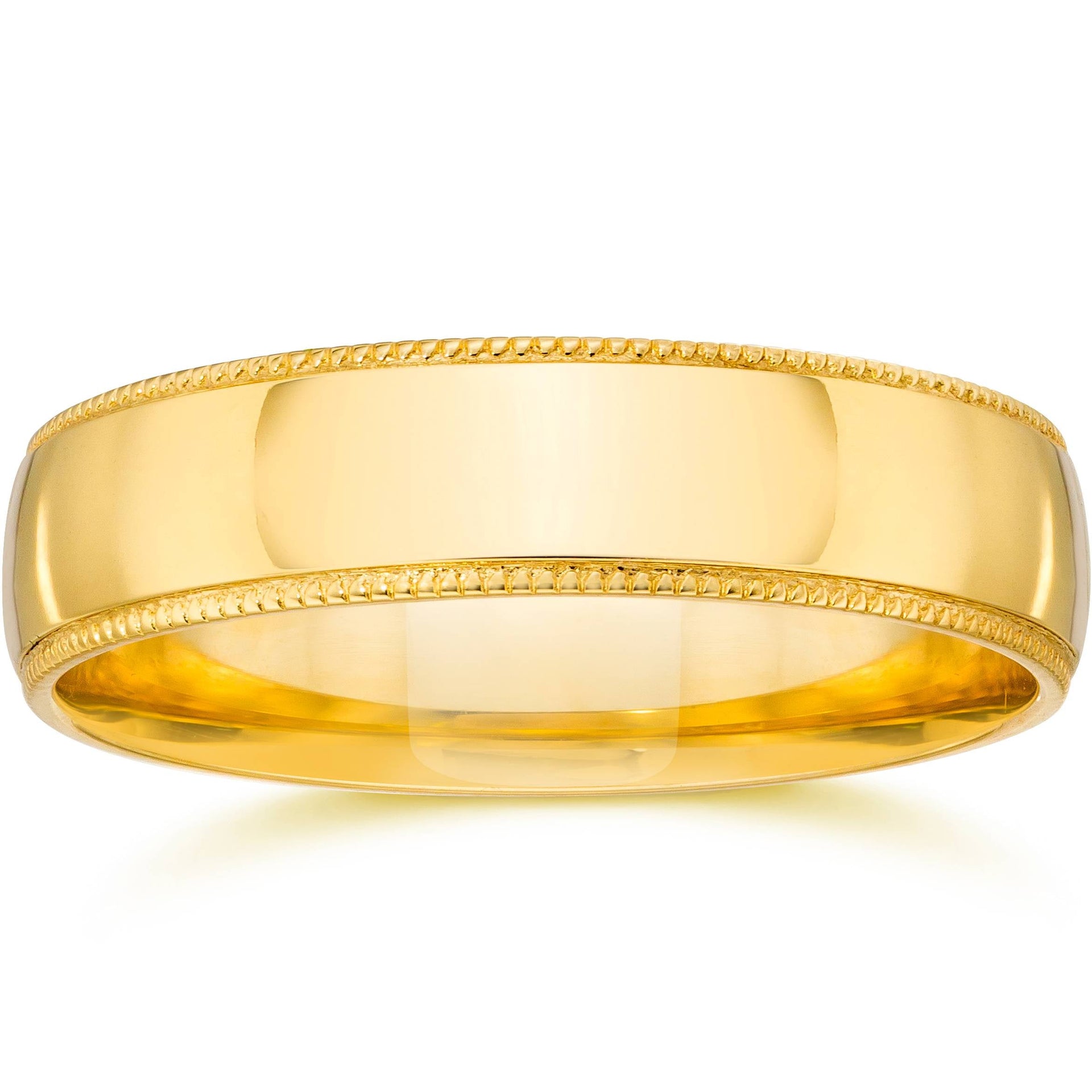 4mm Milgrain Wedding Band 14K Yellow Gold Size Selectable