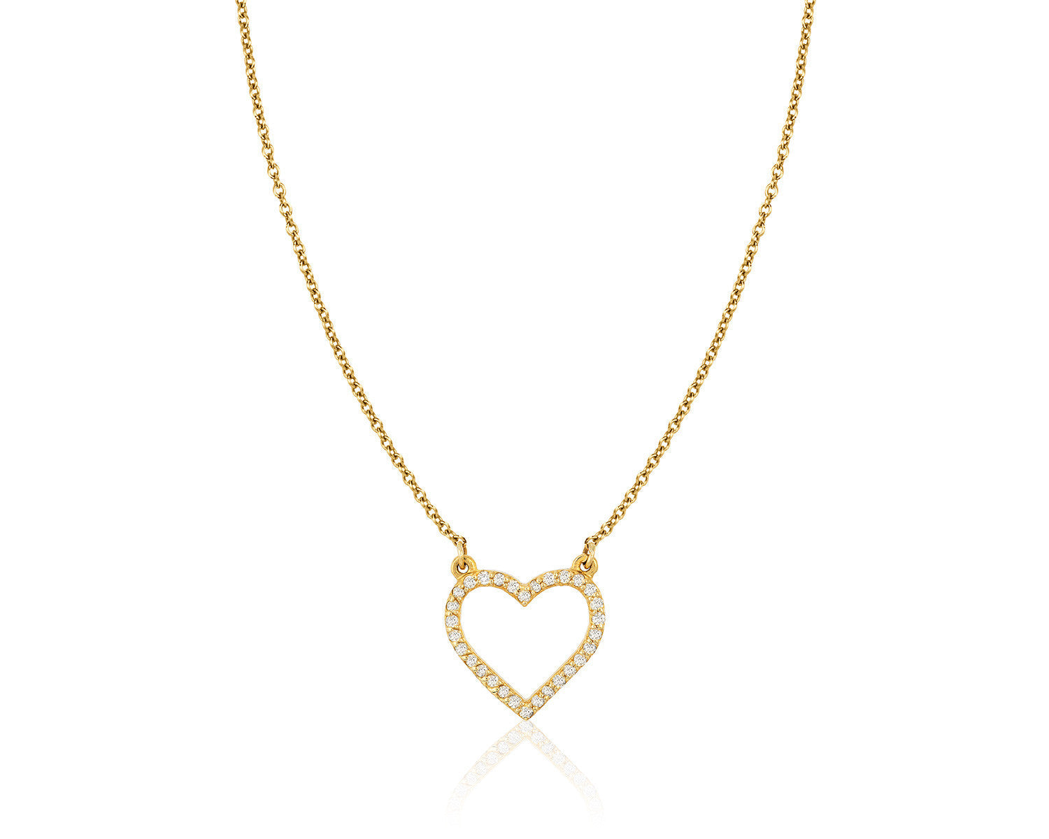 Diamond Heart Necklace Yellow Gold