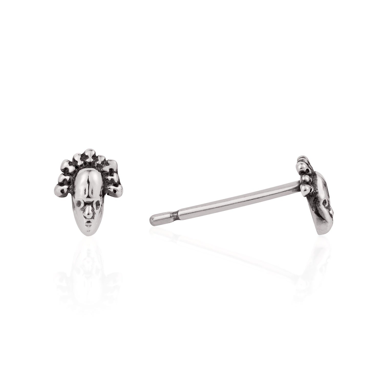 Tiny Voodoo Legba Earrings Silver