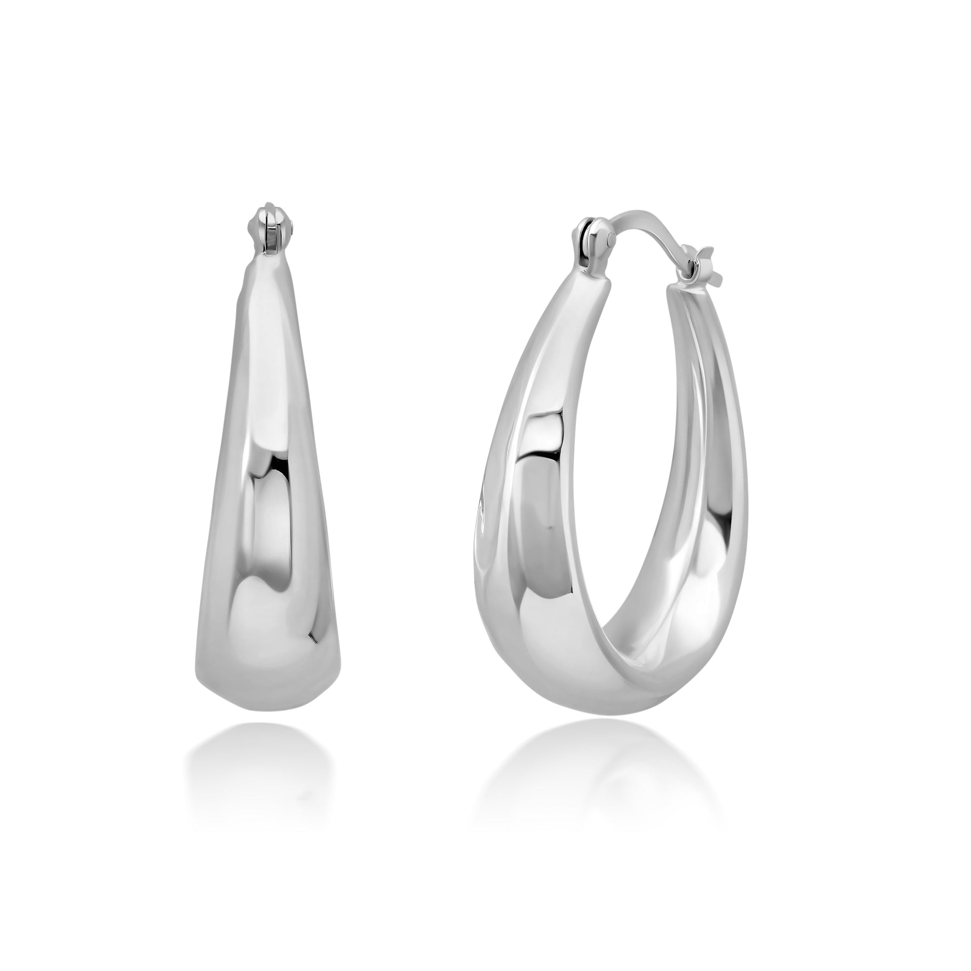 Sterling Silver 27X30X7 MM Hoop Earrings