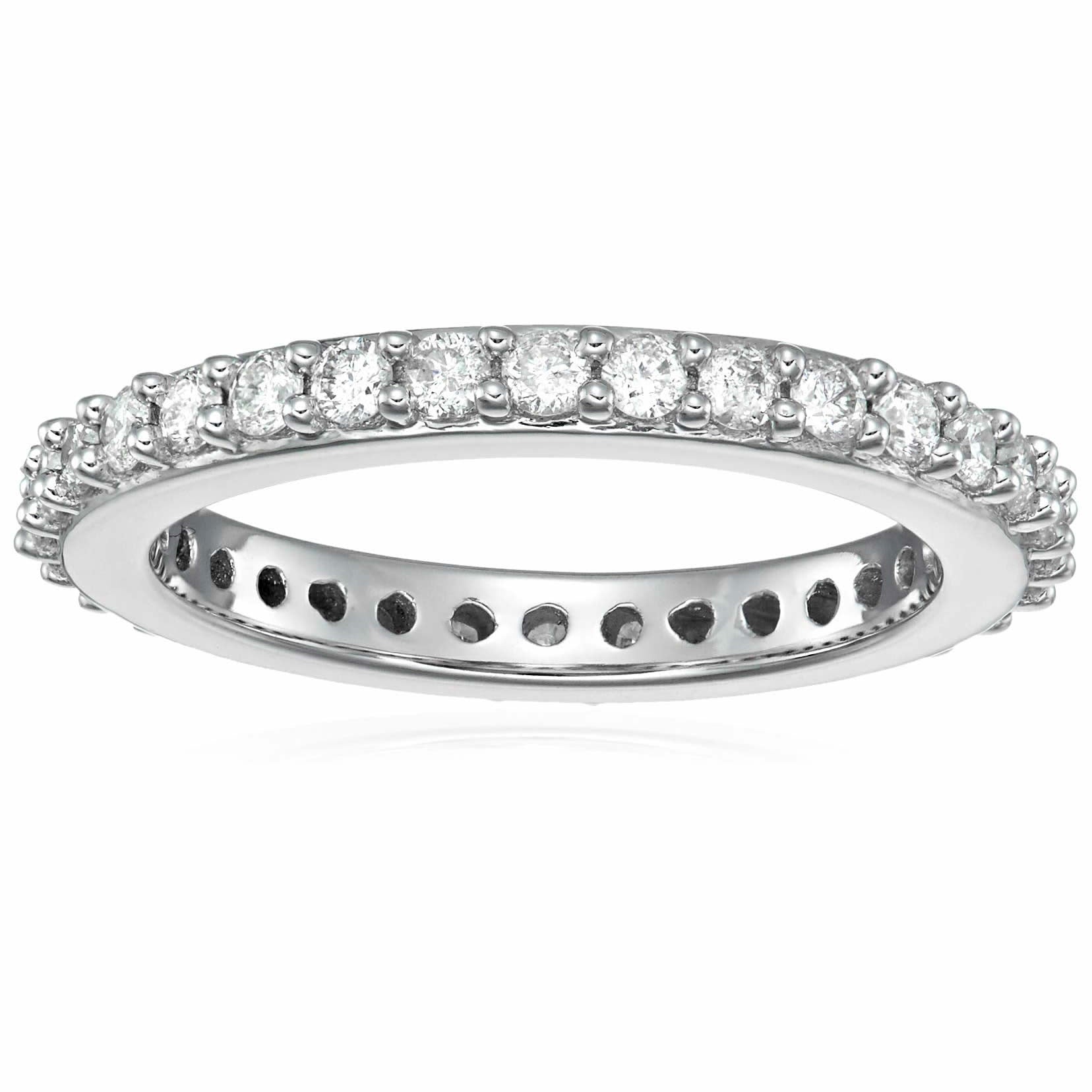 1 Cttw Diamond Eternity Ring Wedding Band 14K Gold Prong Set