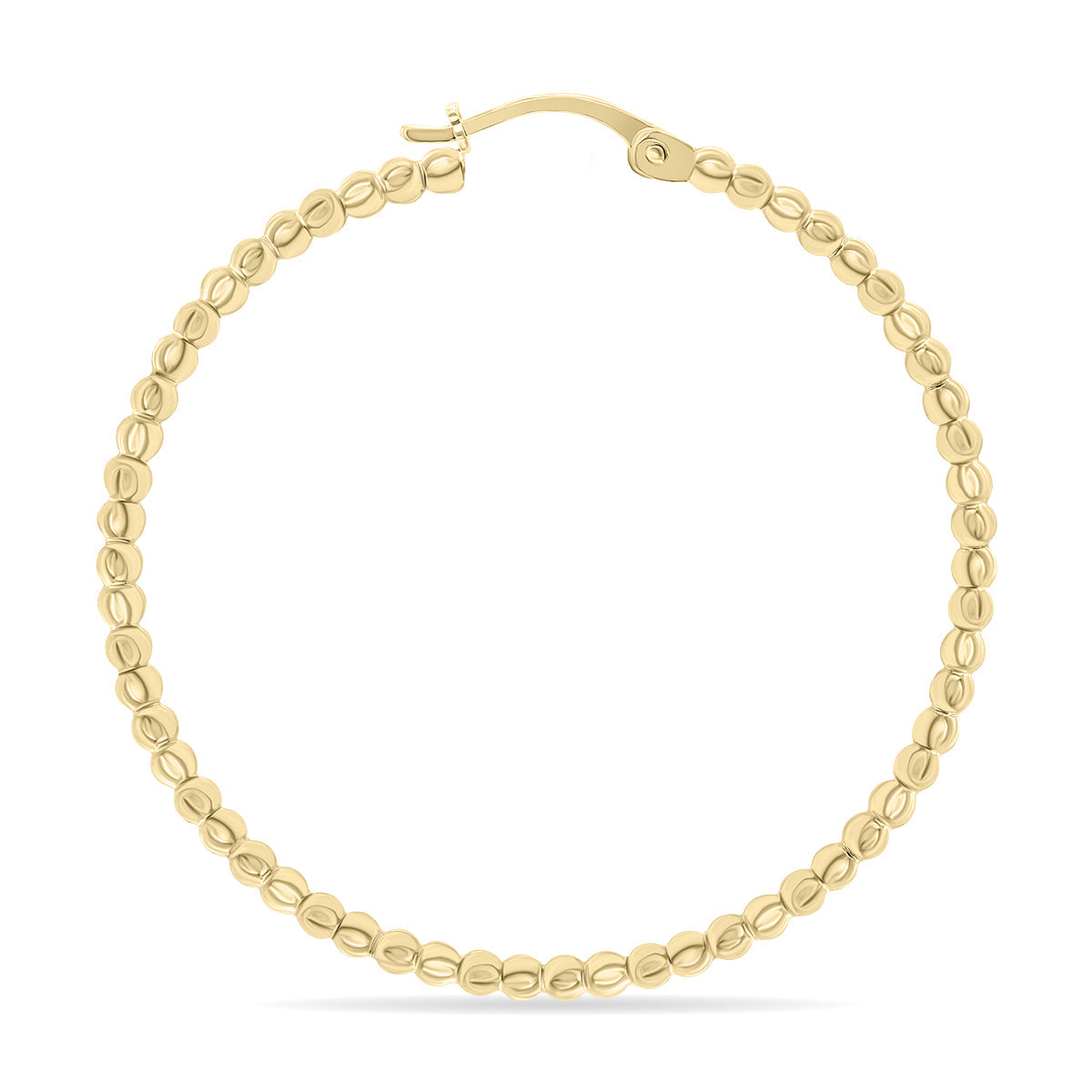 38Mm 14K Gold Filled Beaded Hoops Earrings 1 1/2 Inch Diameter