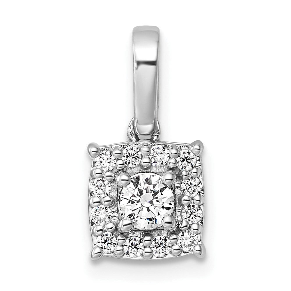 14K White Gold Lab Grown Diamond Square Pendant (0.5ct VS G-H)