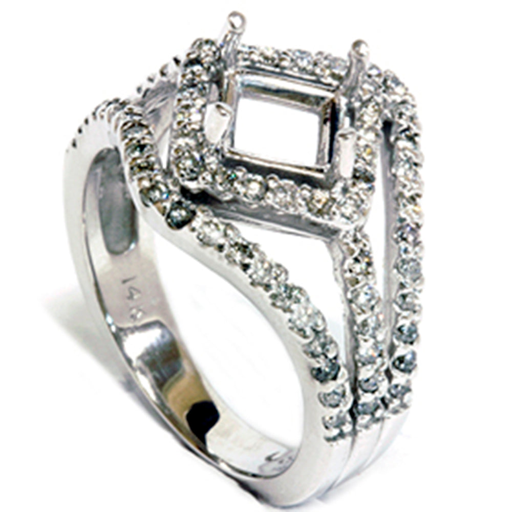 3/4ct Fancy Princess Cut Diamond Engagement Setting