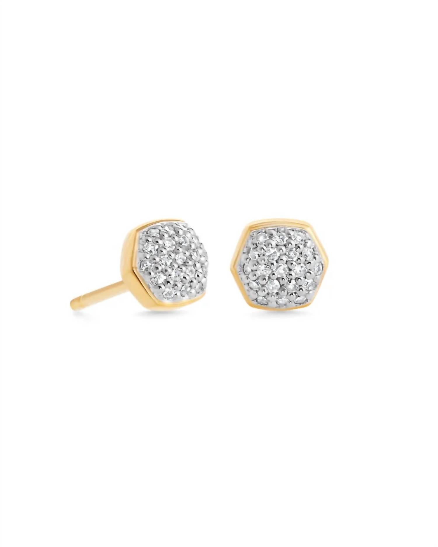 Women's Davie Pave Stud Earrings In White Diamond