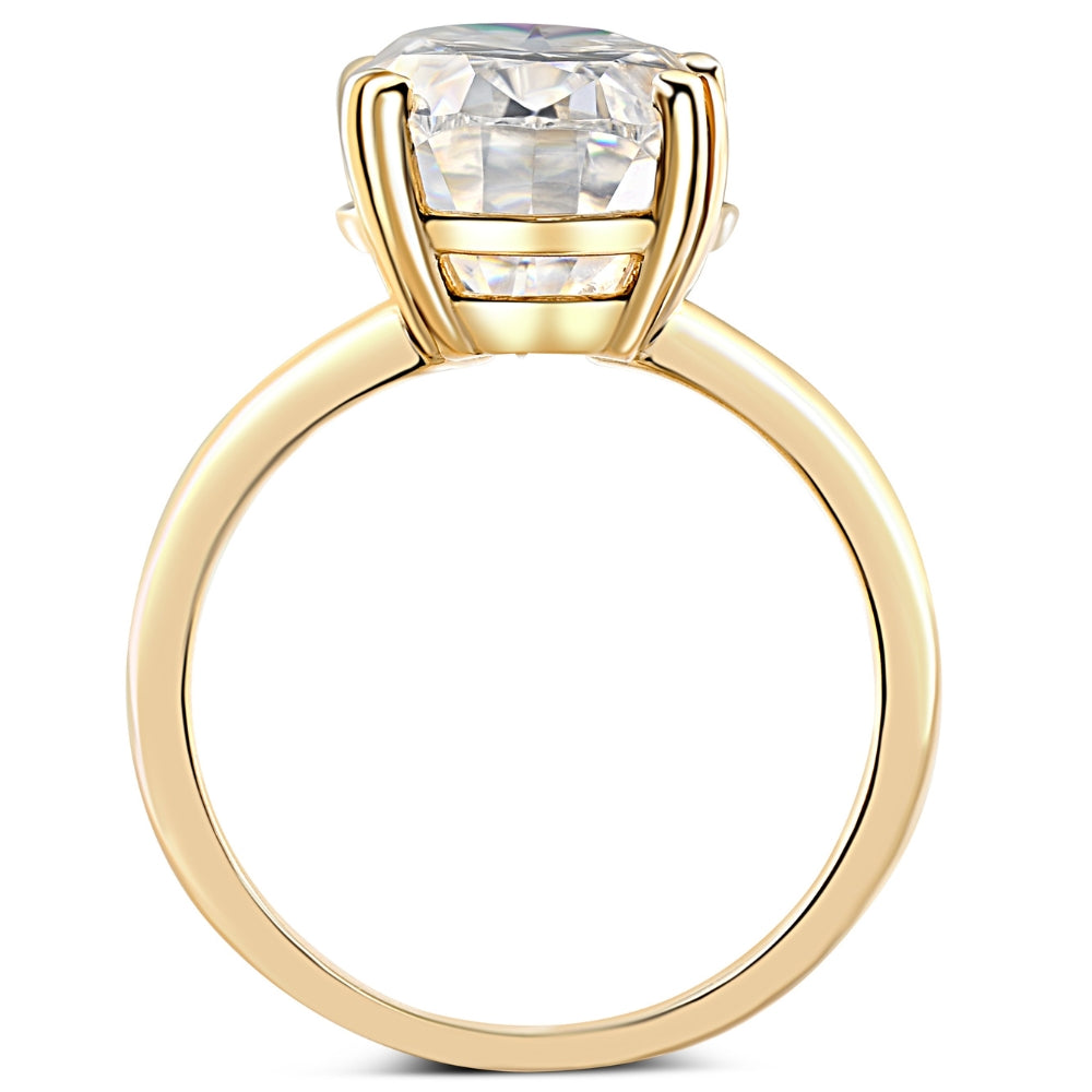 Certified 5.07Ct Oval 18k Yellow Gold Diamond Engagement Ring Lab Grown