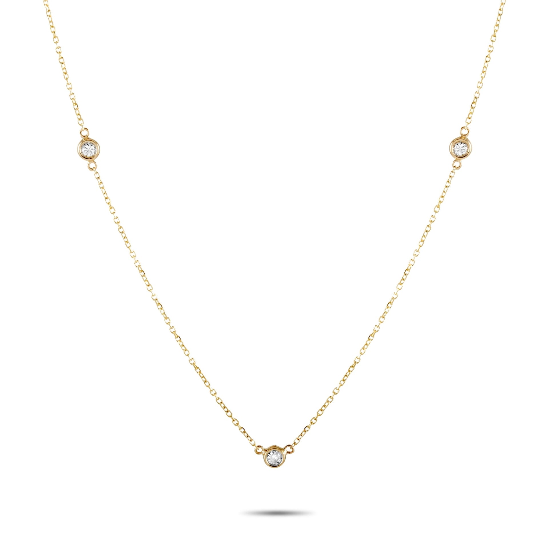 14K Yellow Gold 0.15 ct Diamond Necklace