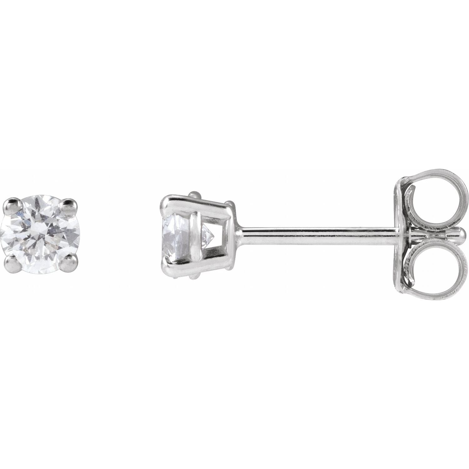 14K Gold 1/3ct Lab-grown Diamond Stud Earrings Clarity VS Color F-G