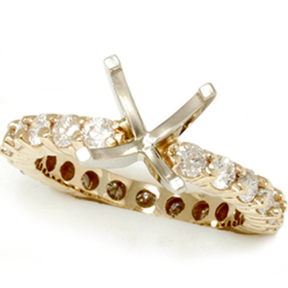 1 1/2 CT Diamond Eternity Mount Engagement Ring Setting