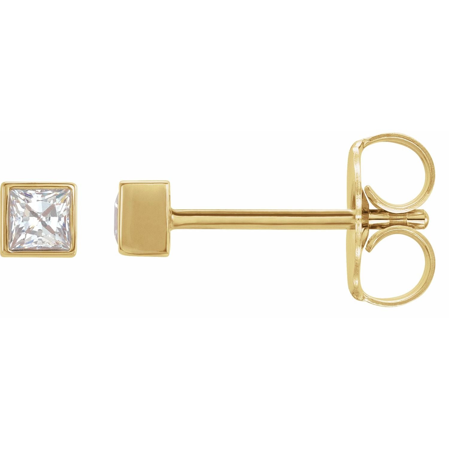 14K Gold 1/2ct Lab-grown Diamond Stud Earrings Clarity SI Color G-H