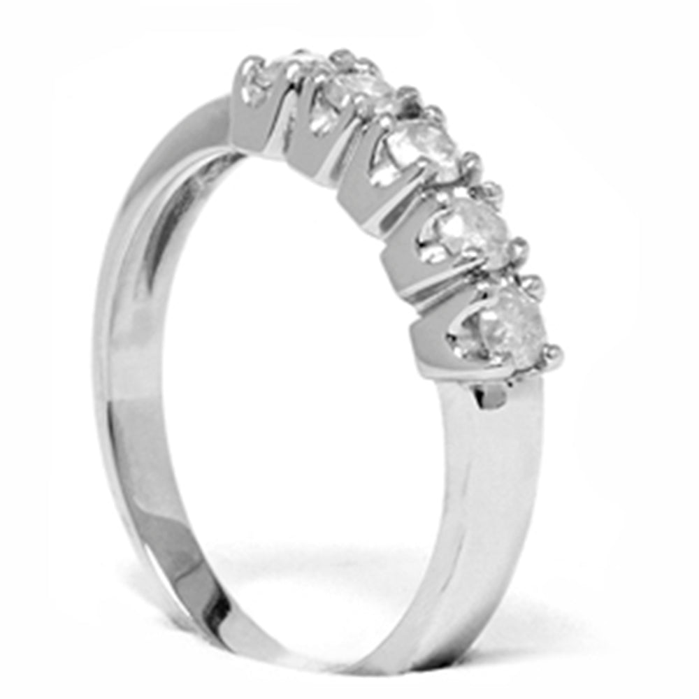 1/2 CT Round Diamond Wedding Anniversary White Gold Ring