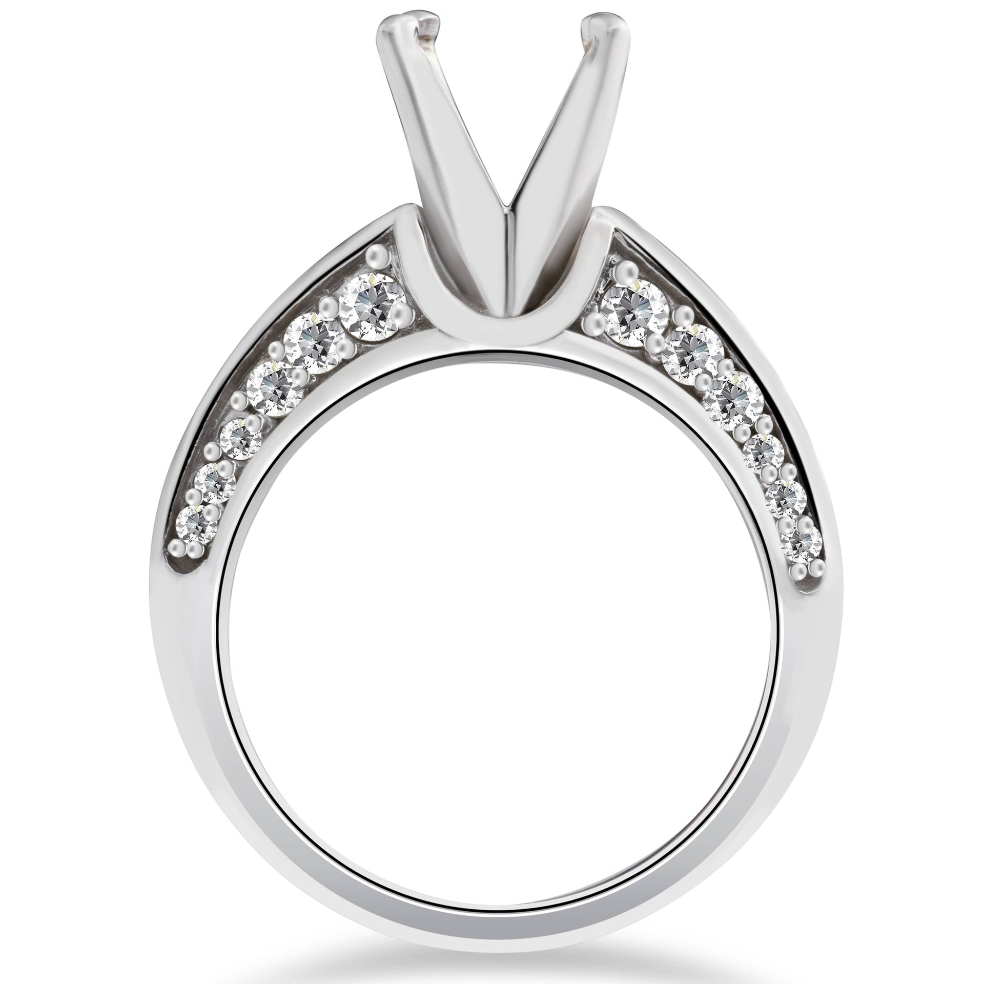 1ct Diamond Semi Mount Engagement Ring Setting 14K