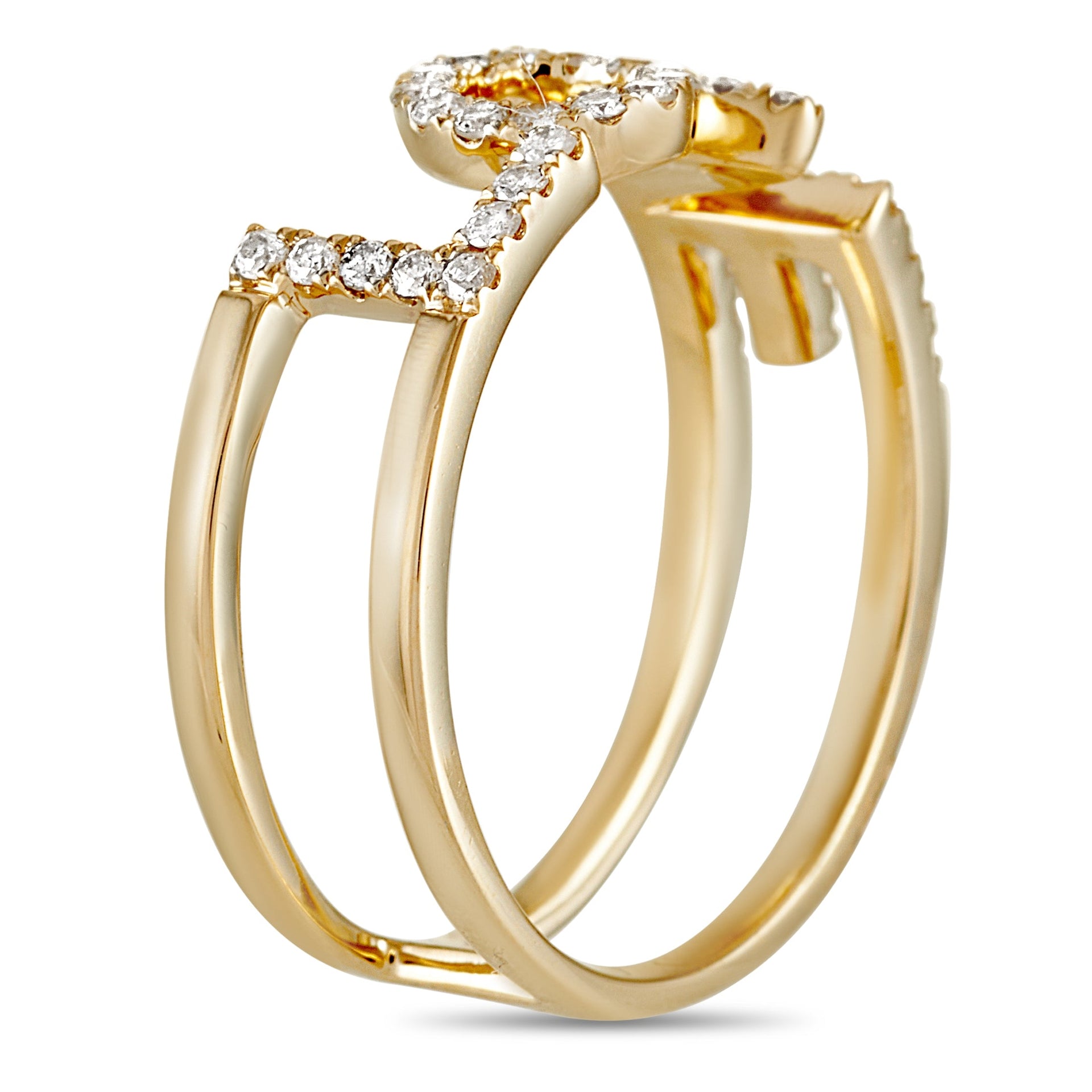 14K Yellow Gold 0.35 ct Diamond Love Ring