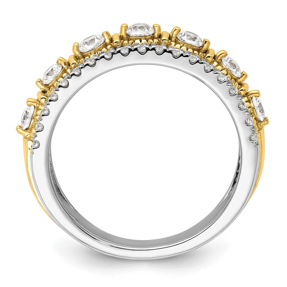 14k Two-tone Lab Grown Diamond Wedding Band Ring 0.9ct Clarity- VS Color- G-H