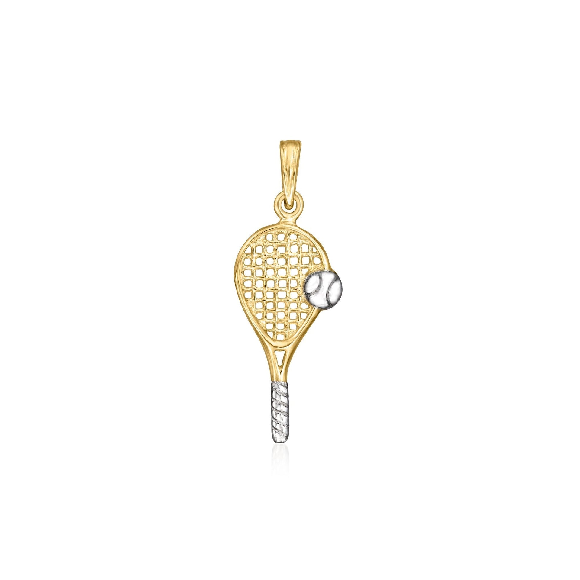 Canaria Fine Jewelry 10kt 2-tone Gold Tennis Racket Pendant