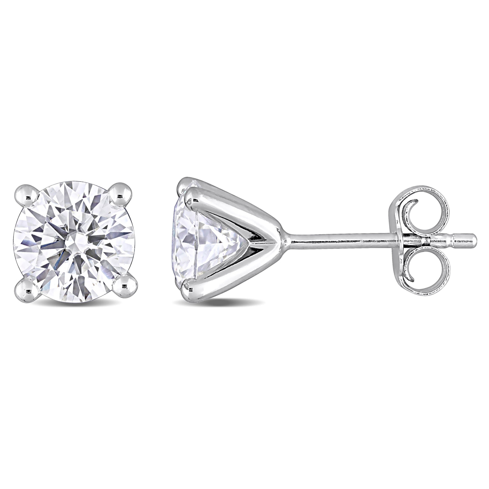 Mimi & Max 2ct DEW Created Moissanite Solitaire Earrings in Sterling Silver