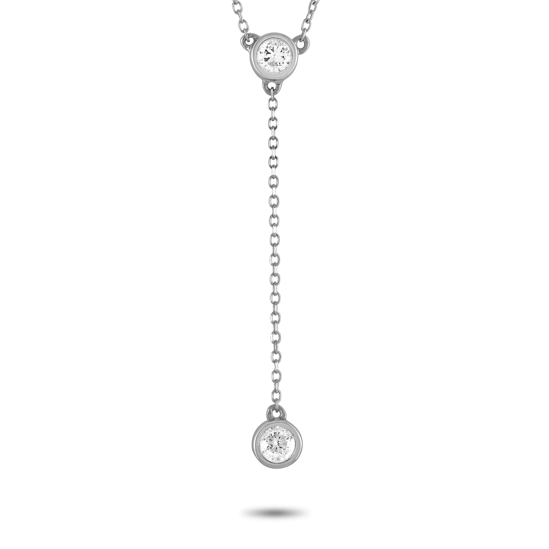 14K White Gold 0.20 ct Diamond Pendant Necklace