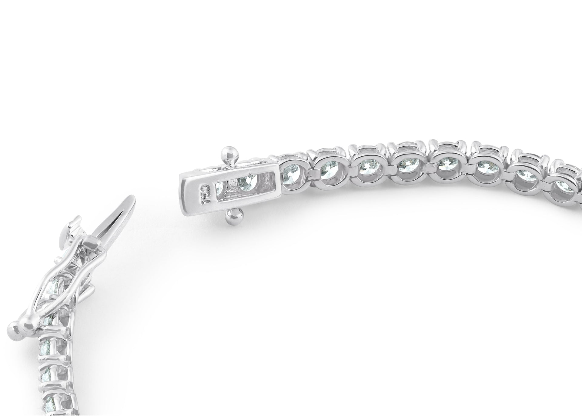 7 Carat Round Lab Grown Diamond Tennis Bracelet 18K White Gold 7'