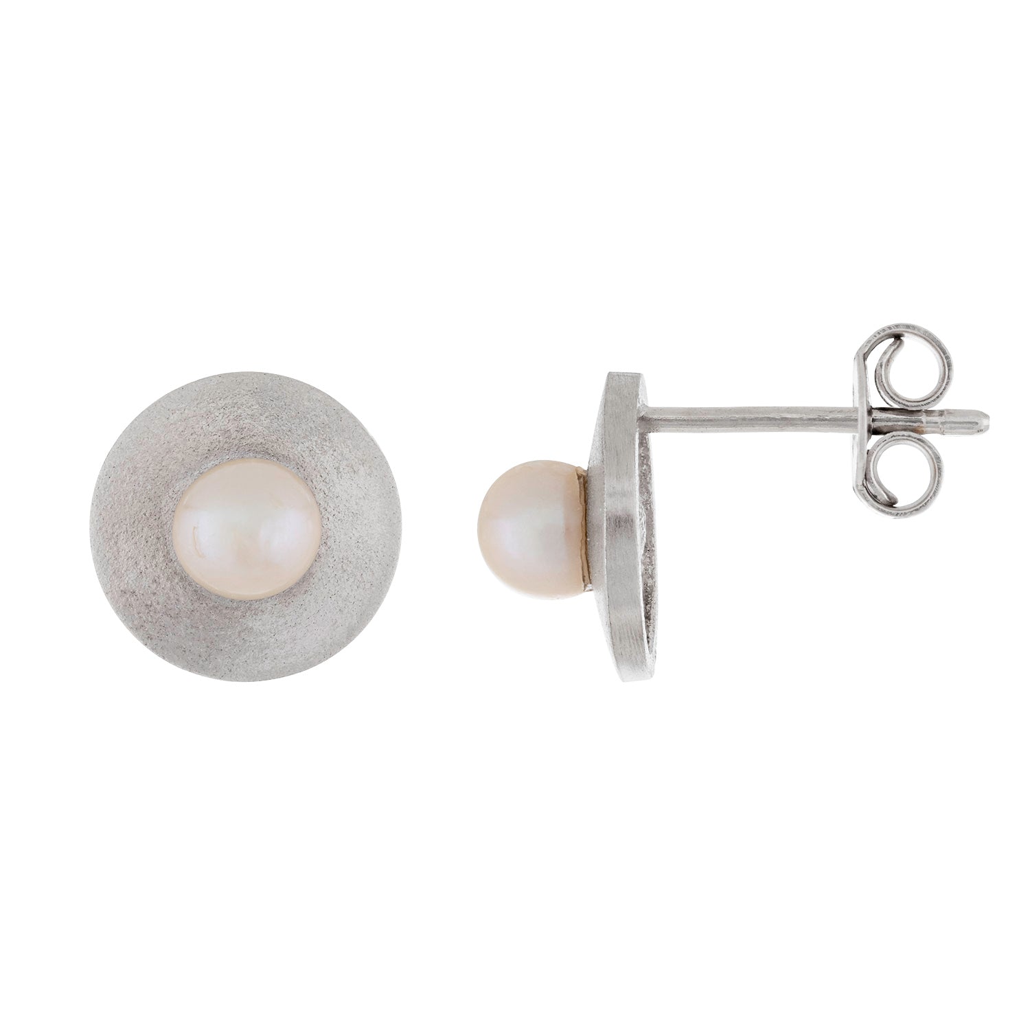 14k White Gold Pearl Earrings