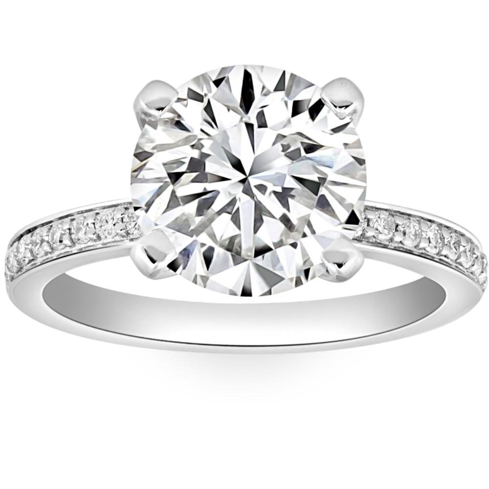 3 1/4 ct Lab Grown Diamond Engagement Ring in White, Yellow, or Rose Gold