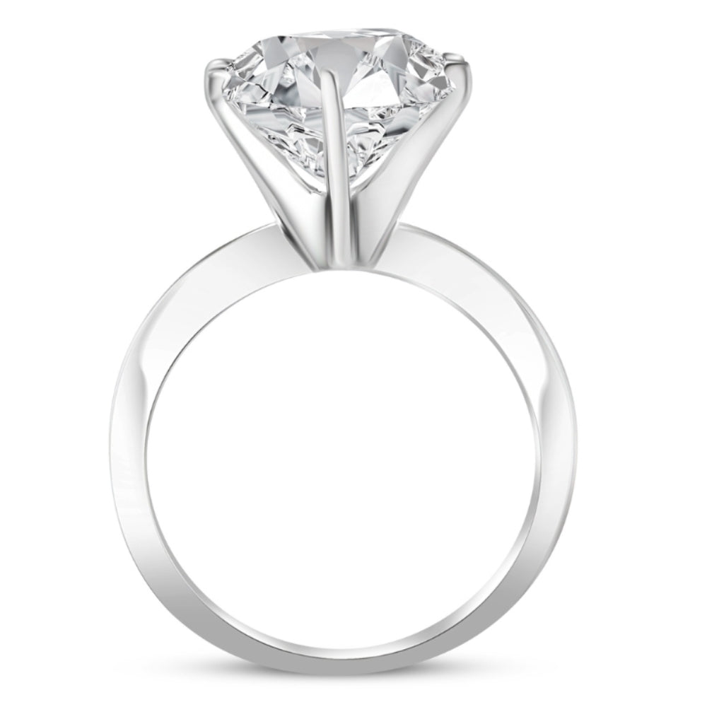 Certified 5Ct Solitaire Diamond Engagement Ring 14k White Gold Lab Grown
