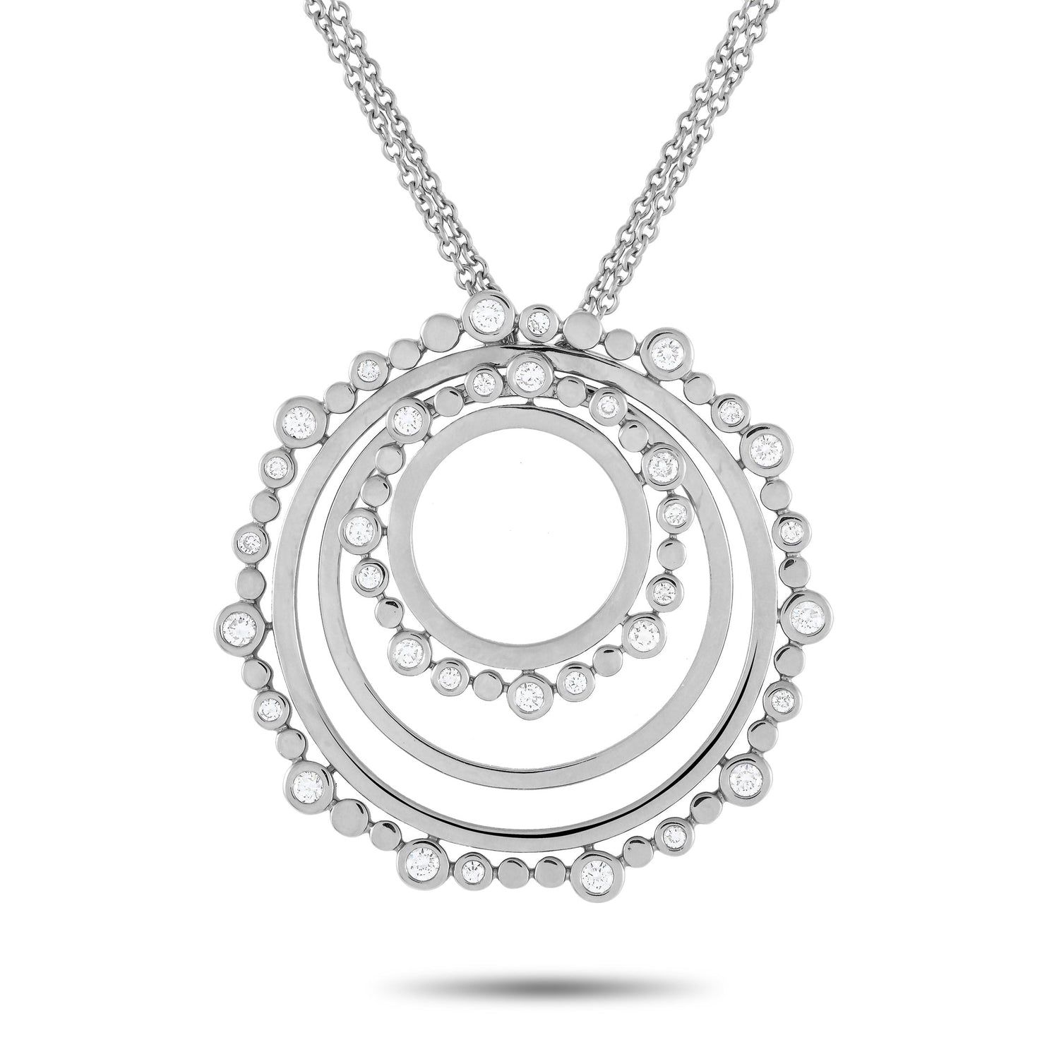 Bucherer 18K White Gold Diamond Circle Necklace