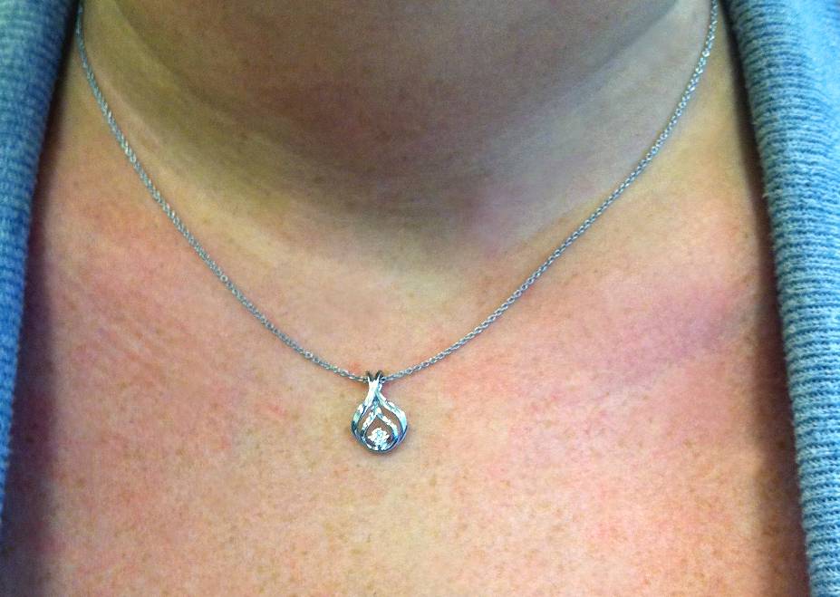 1/10ct Solitaire Diamond Pendant 14K White Gold