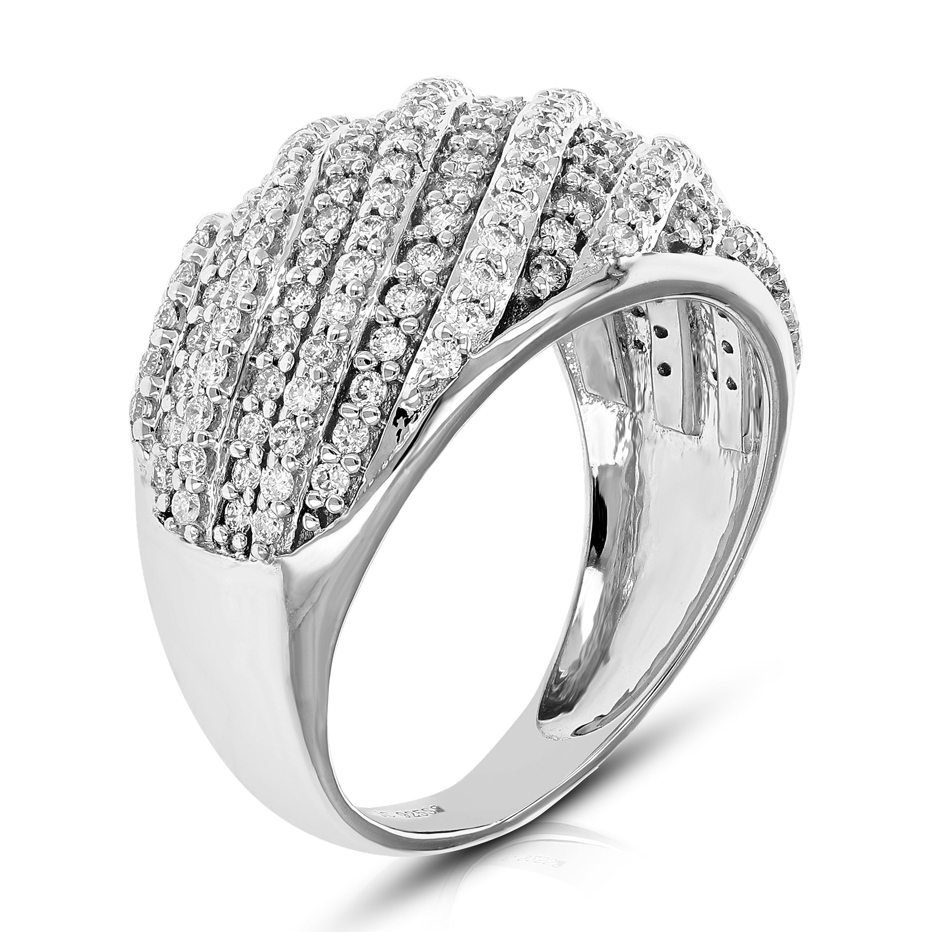 1 cttw Round Lab Grown Diamond Wedding Engagement Ring .925 Sterling Silver Prong Set