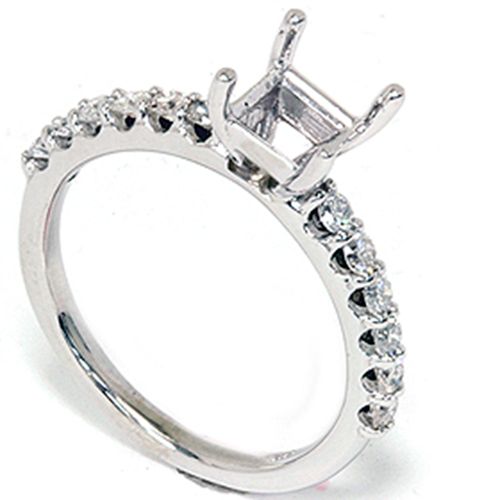 1/2 CT Half Eternity Diamond Ring Setting 14K White Gold