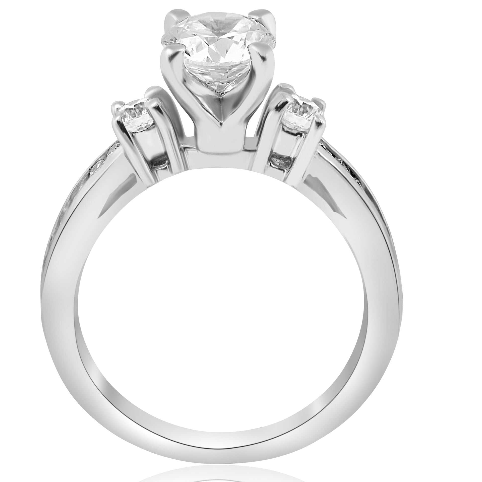 1 ct Diamond Engagement Ring 3-Stone 14K White Gold